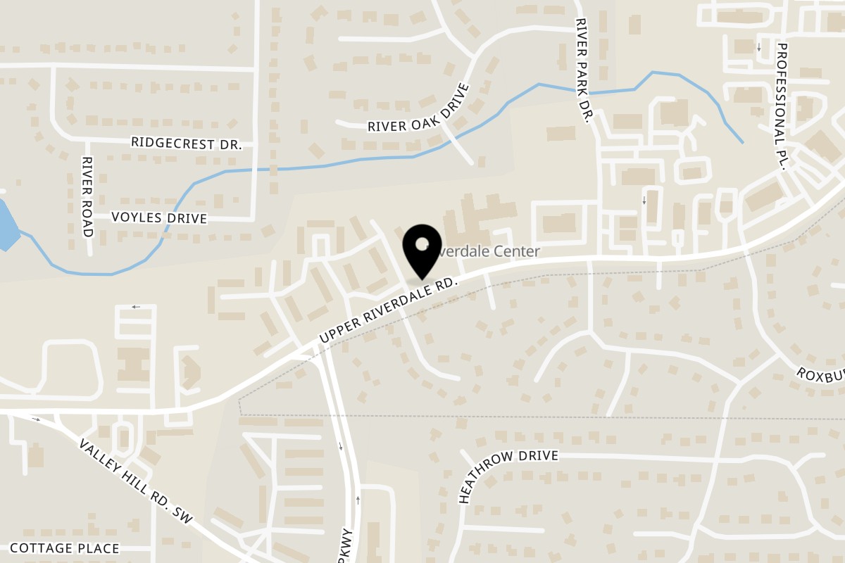 Map showing the location of Durtybirds Southern Kitchen on 335 Upper Riverdale Rd Ste c10 in Jonesboro